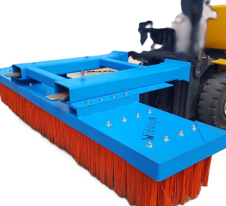 Blue and orange widdops forklift brush