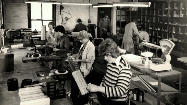 People making brushes in the old Widdops factory