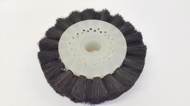Black and white hand stitched widdops brush