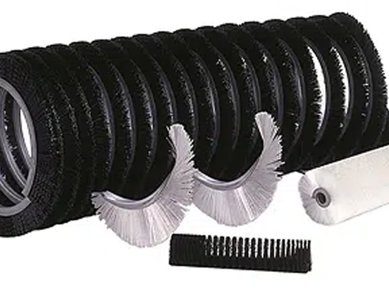 Black and silver helical brush coils